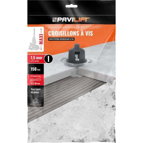 150 Croisillons en "I" Autonivelant de 1,5mm MAXI (carreaux de 12 à 30mm) PAVILIFT