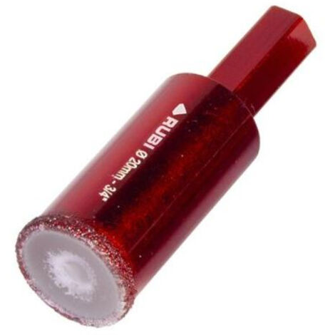 Rubi – Trépan diamant 20 mm pour céramique et pierre – Profondeur 40 mm – Connexion hexagonale 13 mm – 5929 - 4DRILL
