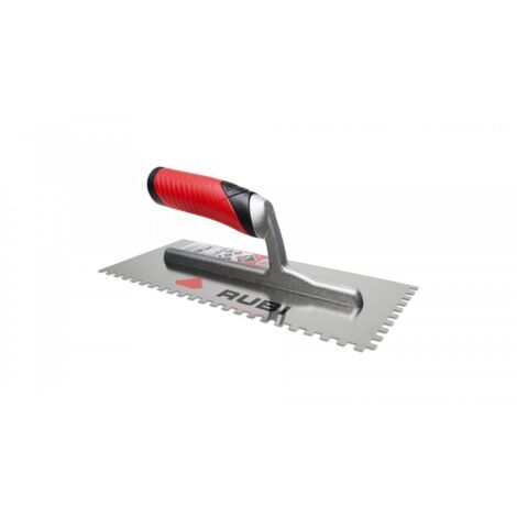 Rubi – Peigne INOX à manche ouvert 28 cm – Lame en acier inoxydable 6 mm – Conçu pour pose de carrelage – Contrôle supérieur d'application - RUBI 6 X
