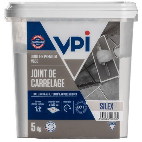 VPI – Joint fin premium 5Kg – Hydrofugé – Prise rapide – Pour carreaux céramiques et de faïence – Compatible planchers chauffants