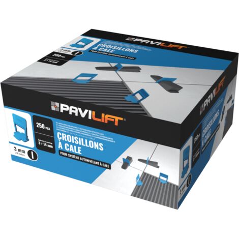 250 Croisillons autonivelants à cale en "I" 3mm (carrelage de 3 à 14mm) PAVILIFT (1/2)