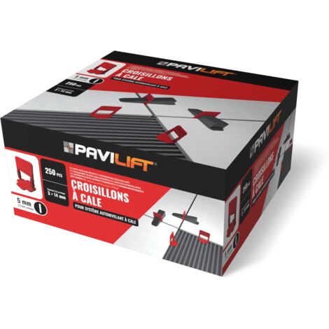 250 Croisillons autonivelants à cale en "I" 5mm (carrelage de 3 à 14mm) PAVILIFT (1/2)
