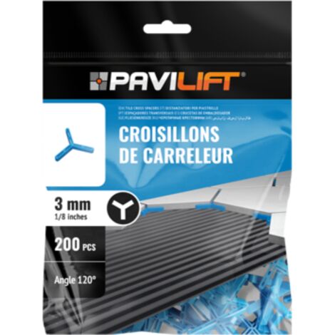 Sachet de 250 croisillons  en "Y 120°" 3mm Pavilift