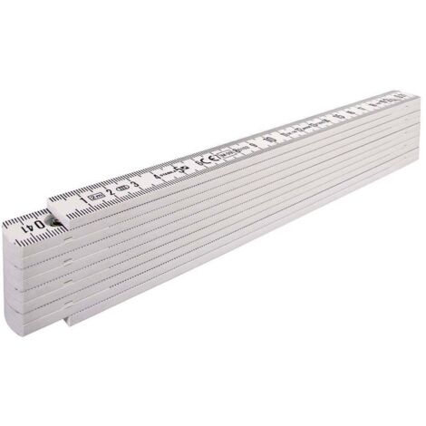 Stabila – Mètre pliant 2 m en plastique – Articulations cachées – Graduation double gravée – Pour traçage droit