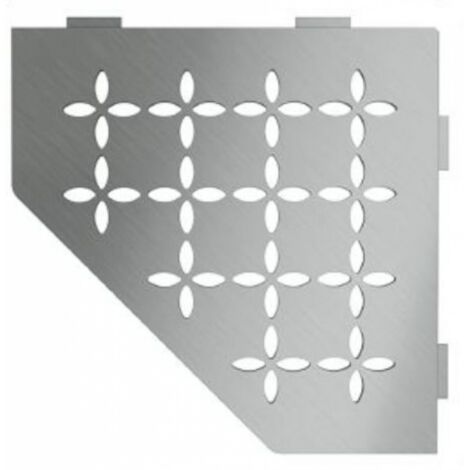 Schluter – Tablette de salle de bain en inox brossé – Dimensions 75 x 195 mm – Installation facile dans murs carrelés – Design floral élégant