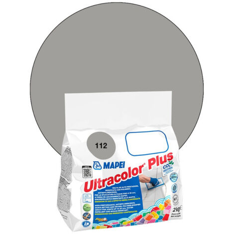 Mapei – Joint de carrelage ULTRACOLOR PLUS 112 gris moyen – Mortier hydrofuge et résistant aux moisissures – Pour joints jusqu'à 20 mm – 2 kg