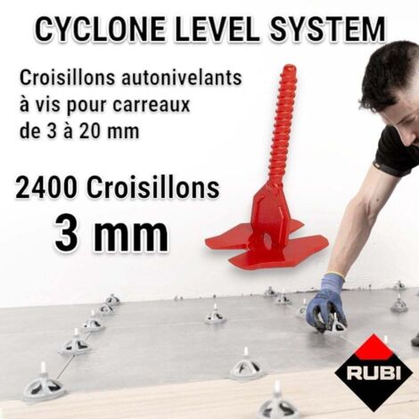 Rubi – Lot de 2400 croisillons autonivellants 3mm en 'I' – Pour carreaux 30x30 cm – Serrage manuel sans outil – Compatible avec tous les carreaux rectifiés (1/5)