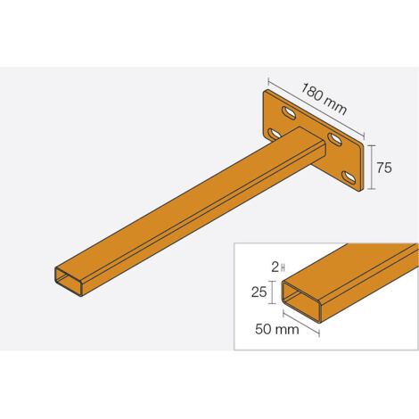 Kit de 2 consoles pour montage suspendu – Dimensions 332 x 181 mm – Pour vasque Schlüter KERDI-BOARD-W – Installation facile