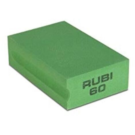 Rubi – Bloc en caoutchouc diamanté grain 200 – Pour ponçage manuel sur pierre naturelle – Dimensions 55x90mm – 61976