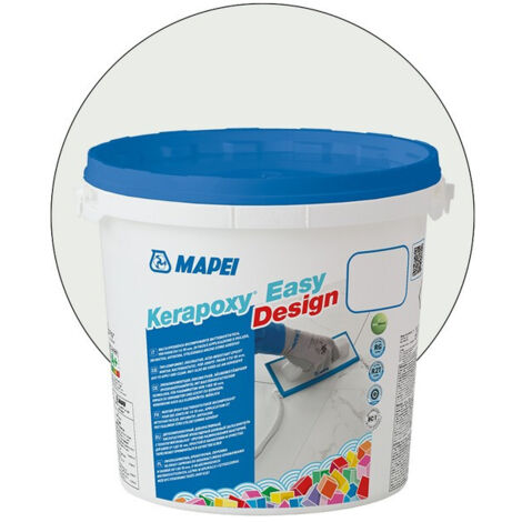 Mapei – Mortier époxy bi-composant 3kg – Anti-acide et anti-moisissures – Pour collage et jointoiement sols et murs – Couleur Lune blanche