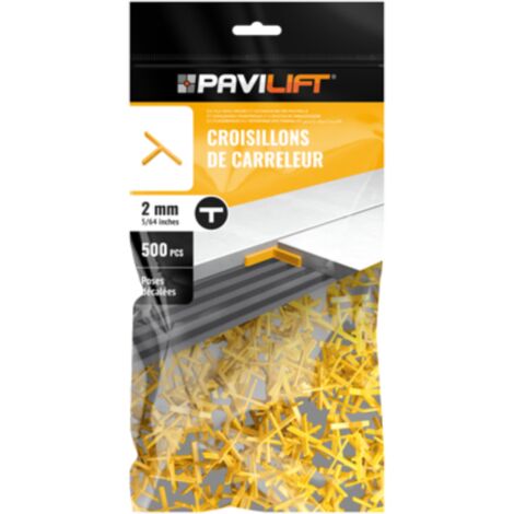 Sachet de 500 croisillons  en "T" 2mm Pavilift