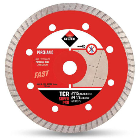 Rubi – Disque diamant pour meuleuse 31972 ø115mm – Coupe fine grès céramique – Épaisseur 1,2mm – Max RPM 13300
