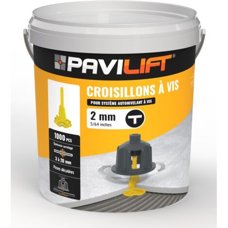 1000 Croisillons en "T" Autonivelant de 2mm (carreaux de 3 à 20mm) PAVILIFT