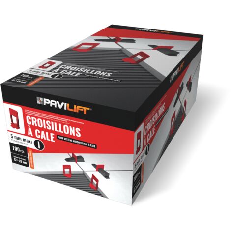 700 Croisillons autonivelants "MAXI" à cale en "I" 5mm (carrelage de 12 à 26mm) PAVILIFT