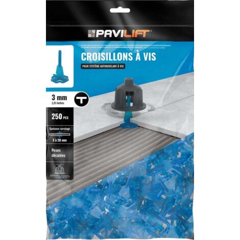 250 Croisillons en "T" Autonivelant de 3mm (carreaux de 3 à 20mm) PAVILIFT
