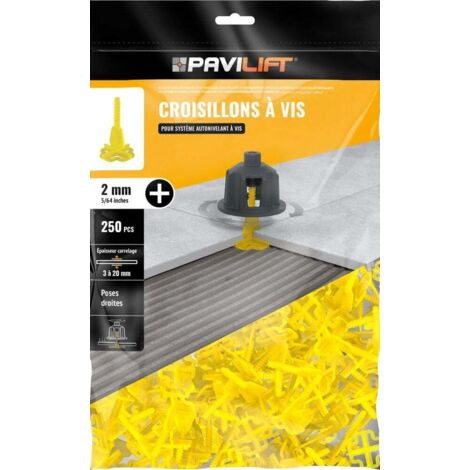 Lot de 250 croisillons autonivelants 2mm – Forme + pour carreaux de 3 à 20mm – Alignement parfait pour pose professionnelle