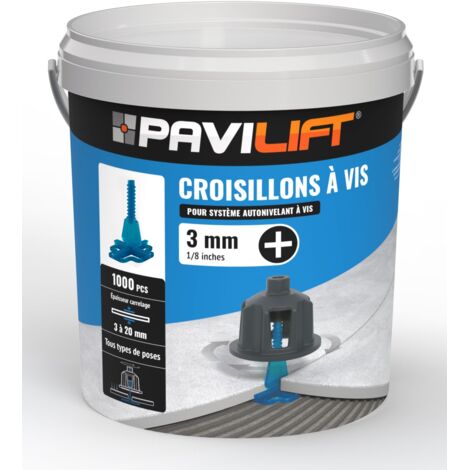 1000 Croisillons en "+" Autonivelant de 3mm (carreaux de 3 à 20mm) PAVILIFT