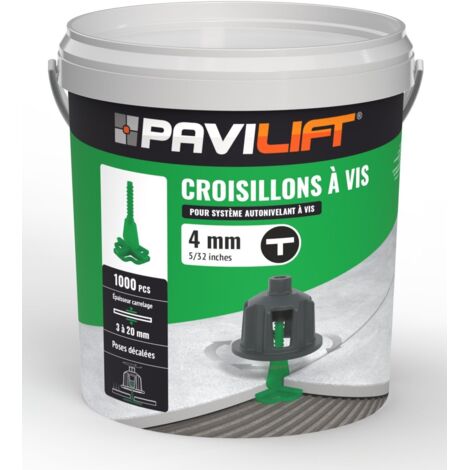 1000 Croisillons en "T" Autonivelant de 4mm (carreaux de 3 à 20mm) PAVILIFT (1/5)