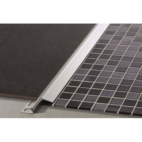 Schluter – Profilé de transition RENO-V en aluminium anodisé mat – Longueur 1 mètre – Hauteur 8 mm – Pour carrelage et moquette – Résistant aux contraintes