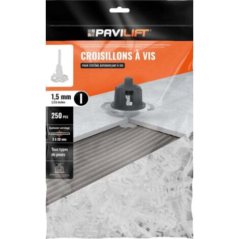 250 Croisillons en "I" Autonivelant de 1,5mm (carreaux de 3 à 20mm) PAVILIFT