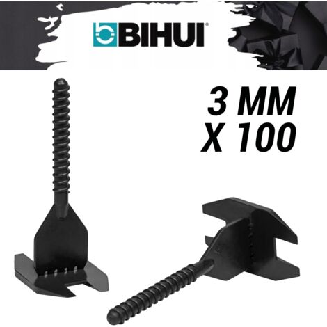 100 Croisillons autonivelants à vis en "I" 3mm (carrelage de 3 à 18mm) Spin Leveling System BIHUI (1/4)