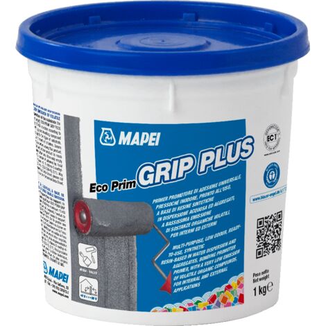 Mapei – Primaire Eco Prim Grip Plus 1 Kg – Pour surfaces lisses et non absorbantes – Excellente adhérence pour mortiers et enduits
