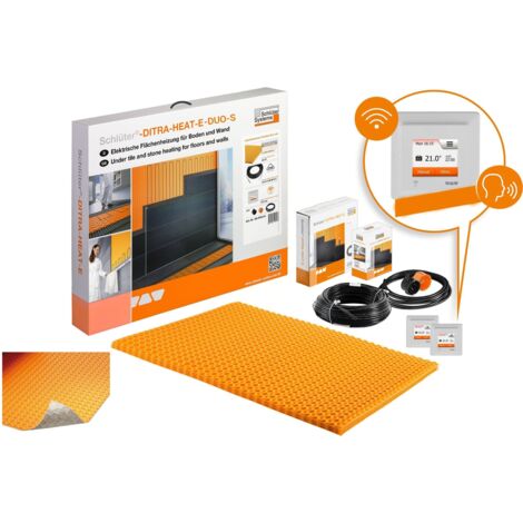 Schluter – Kit de chauffage électrique wifi à commande vocale – Plancher chauffant pour 2.3 m² – Puissance 150W à 750W – Installation simple