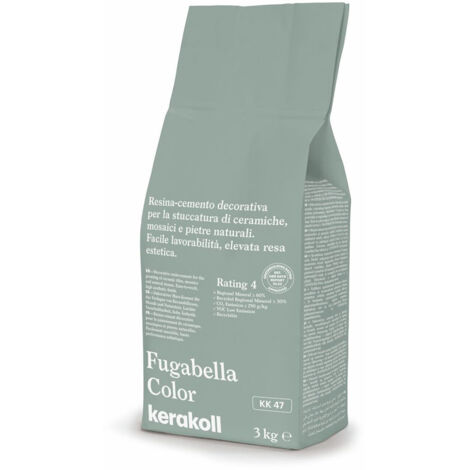 Joint résine-ciment Fugabella Color FILL 3 kg – Hydrofuge pour pièces humides – Résistance aux acides – Antibactérien – Couleurs homogènes – Kerakoll