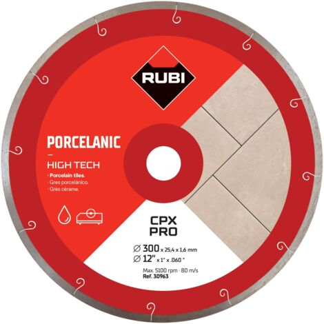 Disque diamant grès porcelaine J-SLOT - CPX PRO RUBI 300 mm