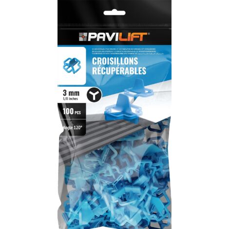 100 Croisillons récupérables "Y" 120° 3mm Pavilift