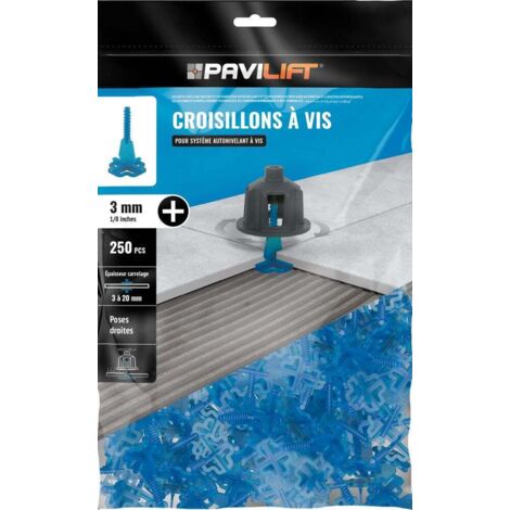 250 Croisillons en "+" Autonivelant de 3mm (carreaux de 3 à 20mm) PAVILIFT