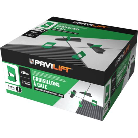 250 Croisillons autonivelants à cale en "I" 4mm (carrelage de 3 à 14mm) PAVILIFT
