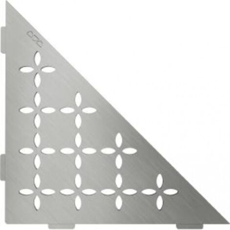 Schluter – Tablette d'angle FLORAL 21 cm – Acier inoxydable brossé – Élément design pour salle de bain – Installation sans perçage