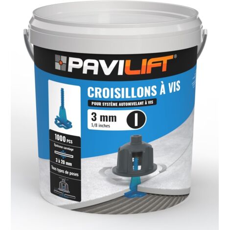 Lot de 1000 croisillons autonivelants en 'I' 3mm – Pour carreaux de 3 à 20mm – Alignement parfait et serrage homogène