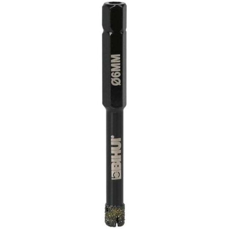 Trépans en diamants électrodéposés noir S10 pour perceuse BIHUI  6 mm (1/5)