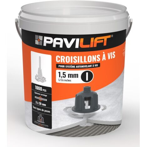 Lot de 1000 croisillons autonivelants en I 1,5mm – Pour carreaux de 3 à 20mm – Alignement parfait pour pose professionnelle