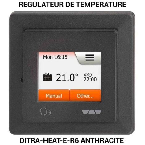 Régulateur de température (Thermostat) DITRA HEAT E R6 SCHLUTER  DA - Gris foncé