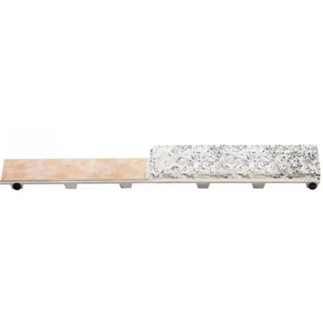 Schluter – Support à carreler sans cadre pour caniveau de douche à l'italienne – Acier inoxydable – Longueur 890 mm – Finition brossée – Design élégant