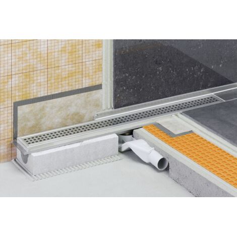 Schluter – Caniveau de douche horizontal en acier inox 70 cm – Évacuation DN 40 – Débit 0,45 l/s – Hauteur 60 mm pour rénovations