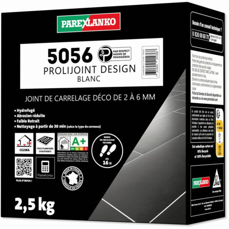 Joint de carrelage 2,5 Kg 5056 Prolijoint Design PAREXLANKO Blanc
