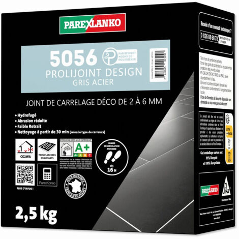 Joint de carrelage 2,5 Kg 5056 Prolijoint Design PAREXLANKO  Gris Acier