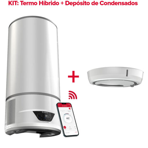 Aerotermia, Ariston, Lydos Hybrid Wifi, 80 litros + Depósito de Condensados, Vertical, Clase Energetica A