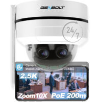 2.5k PTZ WiFi Security Camera Camera intérieur et extérieur DC & POE, 4MP Dual Lens Home Surveillance IP Camera CCTV 10X Hybrid Zoom, IK10 VANDALproof, IP66 STAPPOR