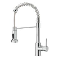Robinet de cuisine mitigeur extractible 2 jets 360° – Acier inoxydable – Hauteur 42 cm – Douchette pivotante – Connexion G1/2