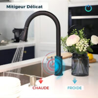 Robinet De Lavabo Pivotant 360° - Acier Inoxydable Chromé - Mitigeur Eau Chaude/froide - Facile à Installer Pour Salle De Bain, Cuisine, Camping-car - 5