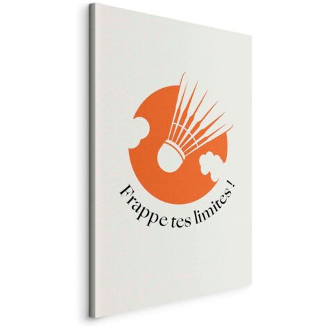 Cuadro decorativo impreso en lienzo con estampado de los Juegos Olímpicos de París sobre fondo de sol naranja 80 x 120 cm 110018376 (1/3)