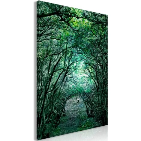 Cuadro decorativo en lienzo con impresión premium de 1 parte sobre marco de madera Patrón de pérgola verde 60x90 cm 110016002 (1/3)