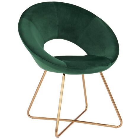 Sillón de diseño en terciopelo verde con patas de metal FAL09041 (1/4)