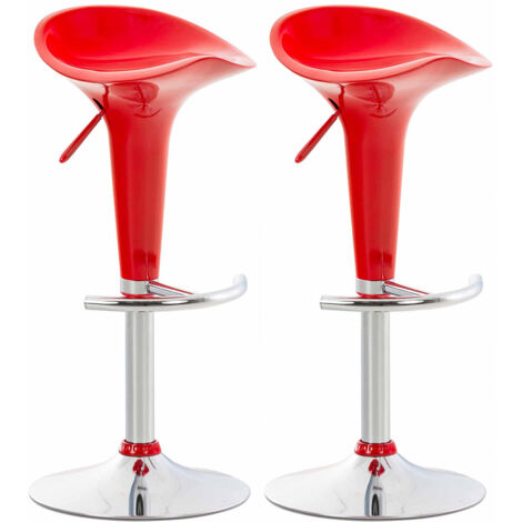 Juego de 2 taburetes de bar rojos de diseño con altura giratoria y regulable TDB10030 (1/3)