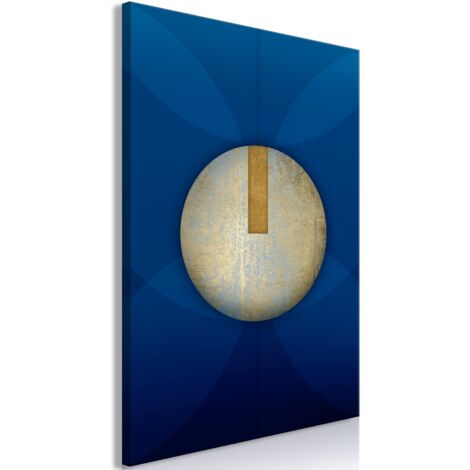 Cuadro decorativo en lienzo con impresión premium en 1 parte sobre marco de madera Patrón abstracto índigo 40x60cm 110013130 (1/3)